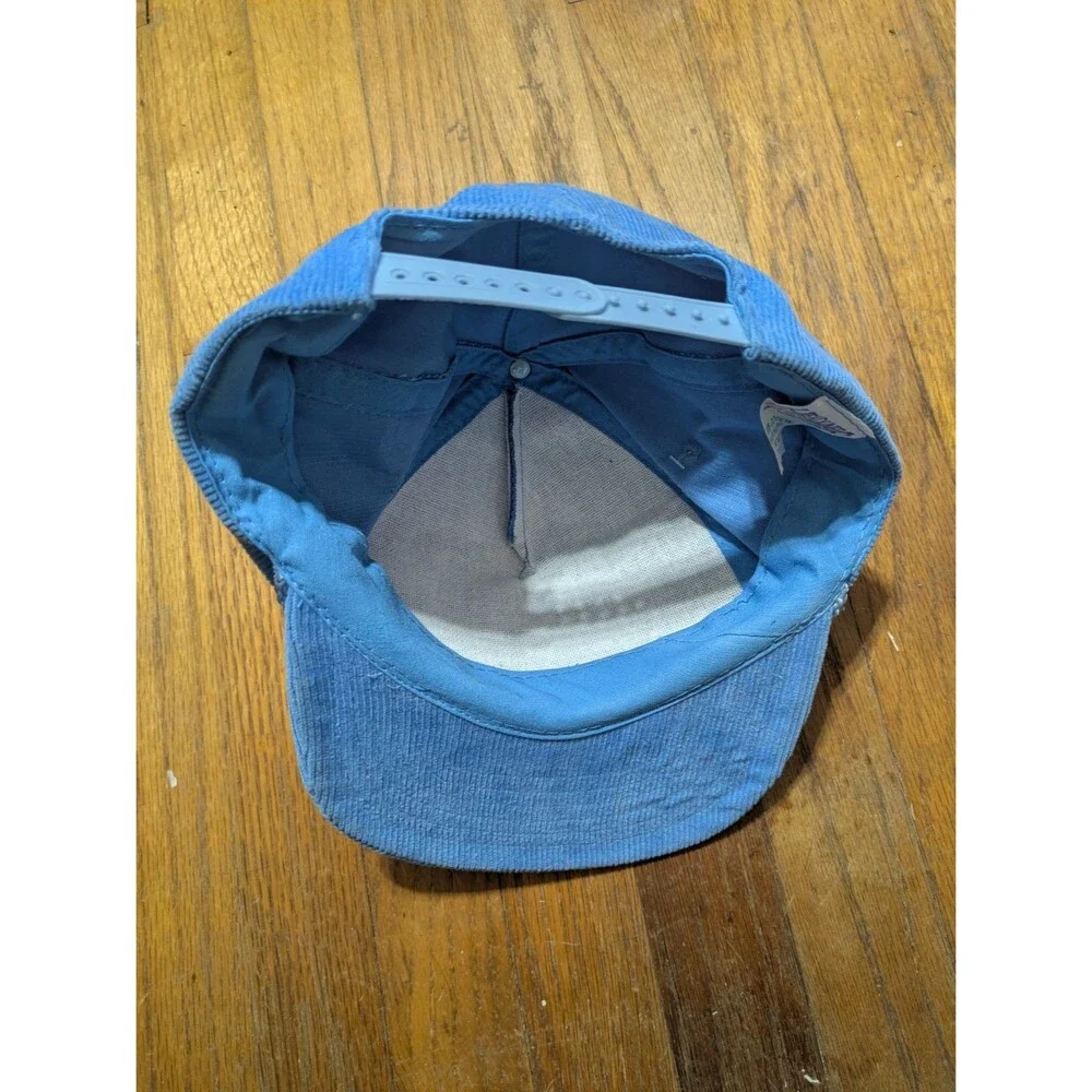 Vintage Alaska The Great Land Corduroy Trucker Light Blue Hat Cap Adjustable